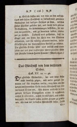 126-146, Das Gleichniß von dem verlornen Sohne