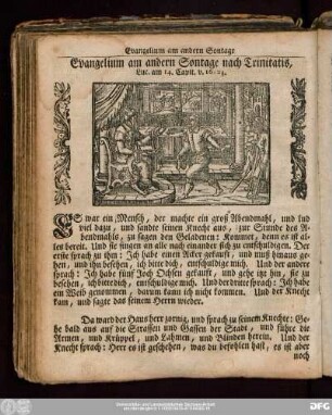 Evangelium am andern Sontage nach Trinitatis, Luc. am 14. Capit. v. 16:24.