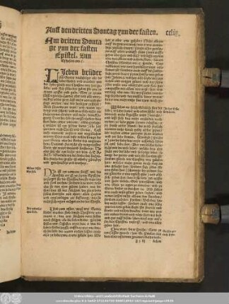 Am dritten Sontage ynn der fasten Epistel. Zun Ephesern am 5.