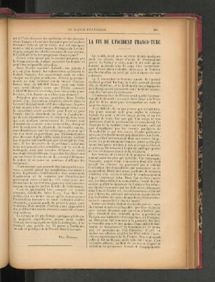 La Fin de l'Incident Franco-Zurc.