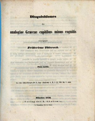 Disquisitiones de analogiae graecae capitibus minus cognitis, 3