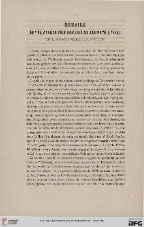 2.Ser. 2.1863/64: Mémoire sur la grande voie romaine de Brumath à Seltz, pour la portion de Weitbruch à Kaltenhausen