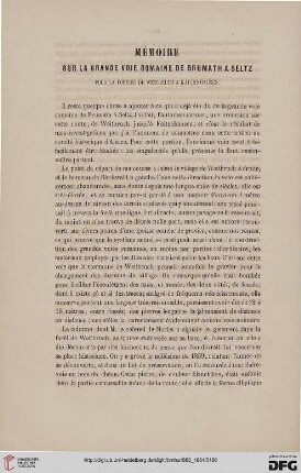 2.Ser. 2.1863/64: Mémoire sur la grande voie romaine de Brumath à Seltz, pour la portion de Weitbruch à Kaltenhausen