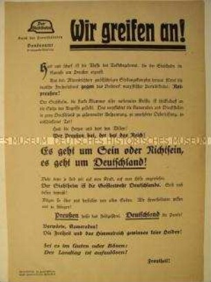 Propagandaflugblatt des Stahlhelm-Bundes zum Volksbegehren zur Auflösung des Preußischen Landtages