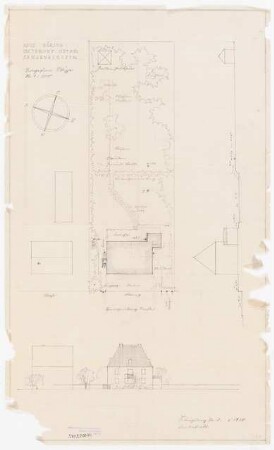 Garten Döring, Osterode: Lageplan, Ansicht und Schnitt 1:200