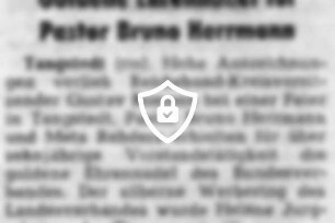 Goldene Ehrennadel für Pastor [Name maskiert]