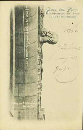 Gruss aus Bonn. Bröckemännche der Bonn-Beueler Rheinbrücke