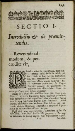 Sectio I. [-] Sectio X.
