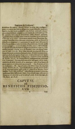 Caput VI. De Beneficiis Fideiussorum.