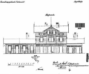 Bad Liebenzell: Empfangsgebäude mit Anbauten Bahnansicht