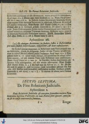 Sectio Septima. De Fine Relationis Judicialis.