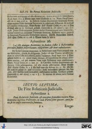 Sectio Septima. De Fine Relationis Judicialis.
