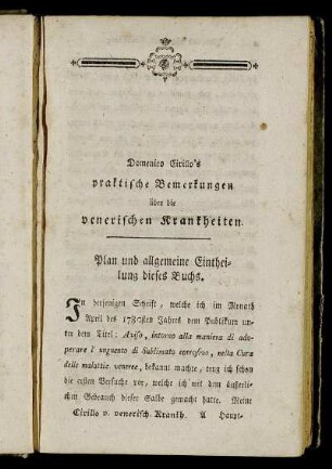 Plan und allgemeine Eintheilung dieses Buchs.