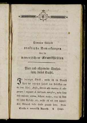 Plan und allgemeine Eintheilung dieses Buchs.