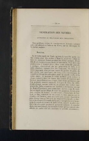 Ventilation de navires