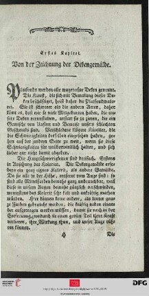 Erstes Kapitel: Von der Zeichung der Dekengemälde