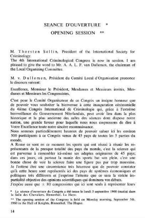 14-30b, Seance d'ouverture / Opening session
