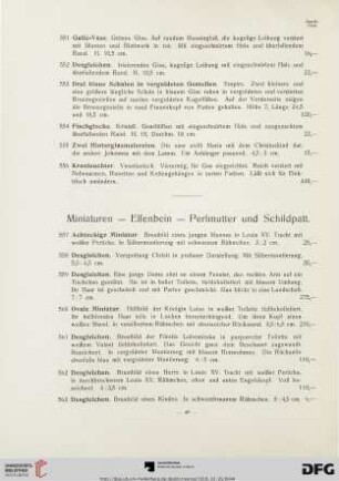 Miniaturen - Elfenbein - Perlmutter und Schildpatt (Nr. 557-607)