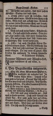 8. Bey Begräbnissen insgemein.