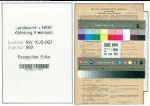 Entnazifizierung Erika Szengolies , geb. 09.09.1907 (Kindergaertnerin)