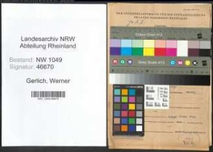 Entnazifizierung Werner Gerlich , geb. 28.10.1909 (Ingenieur)