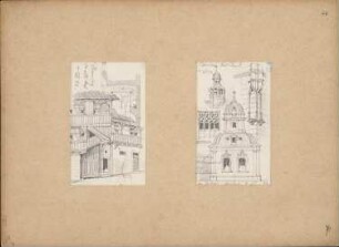 Reiseskizzen aus Österreich, Deutschland und Italien: Bamberg: Alter Hof (Grundriss, Perspektivische Ansicht), Bischöfliche Residenz (Details)