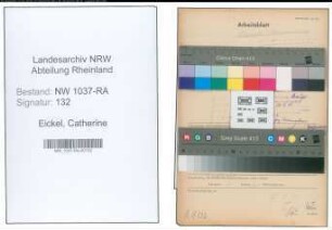Entnazifizierung Catherine Eickel , geb. 04.07.1888 (Lehrerin)