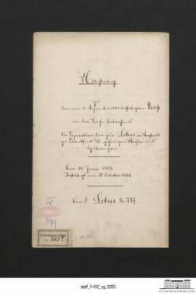 Nachtrag zum Rezess über die Separation der Wiesen und Hütungen in der Lebuser Vorstadt vom 31.12.1891