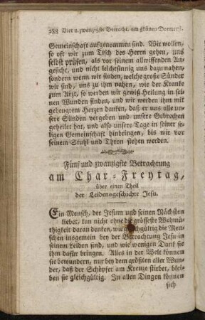 Fünf und zwanzigste Betrachtung am Char-Freytag, [...]