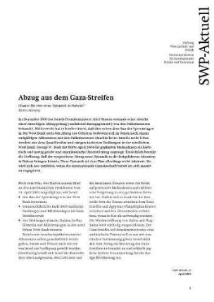 Abzug aus dem Gaza-Streifen : Chance für eine neue Dynamik in Nahost?