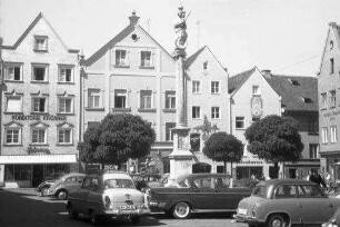 Weilheim: Marktplatz mit Mariensäule
