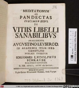 De Vitiis Libelli Sanabilibvs