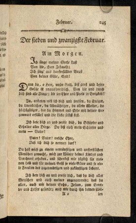 245-256, Der sieben und zwanzigste Februar. - Der neun und zwanzigste Februar.
