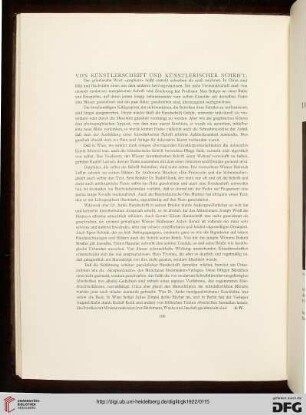 Von Künstlerschrift und künstlerischer Schrift