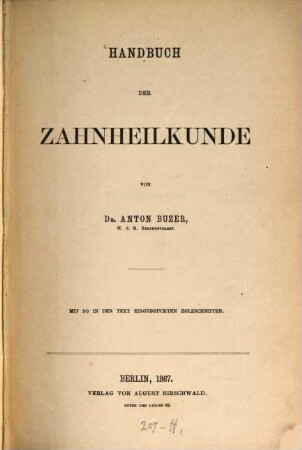Handbuch der Zahnheilkunde
