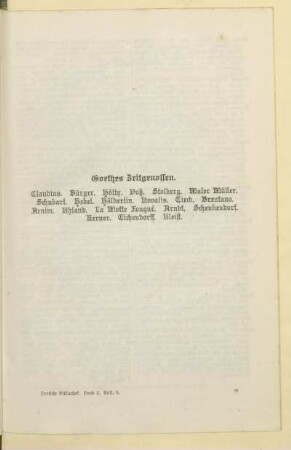 Goethes Zeitgenossen