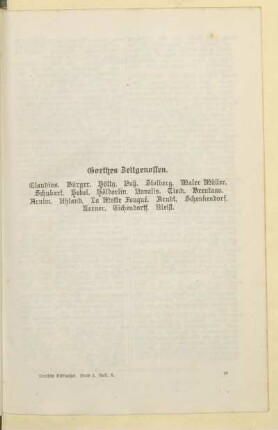Goethes Zeitgenossen