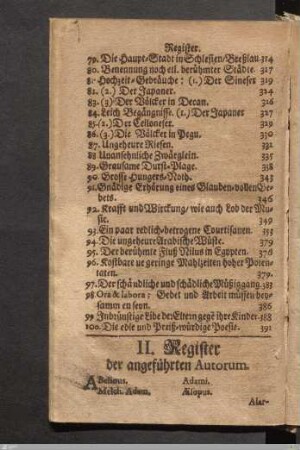 II. Register der angeführten Autorum.