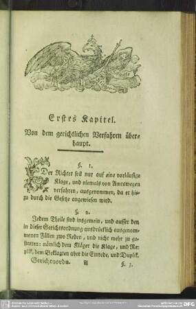 Erstes Kapitel. Von dem gerichtlichen Verfahren überhaupt
