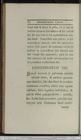 Experimentum XIX