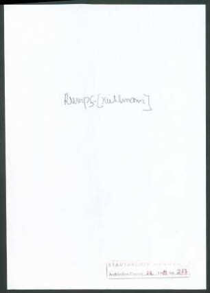 Rumpf-Kuhlmann, Wally, Freiburg im Breisgau, Schriftwechsel mit Wichert