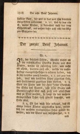 1318-1322, Der zweyte Brief Johannis; Der dritte Brief Johannis