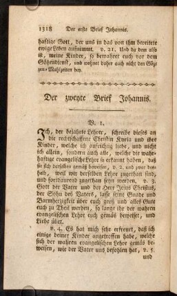 1318-1322, Der zweyte Brief Johannis; Der dritte Brief Johannis