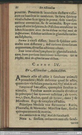 Caput IV. De Actionibus Animalibus