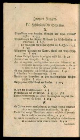 IV. Philosophische Schriften