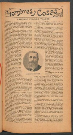 Armando Palacio Valdés : Hombres y cosas