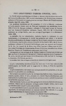 PRIX LOBATCHEFSKY (PREMIER CONCOURS, 1897).