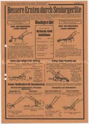 Hackgeräte und Sämaschinen