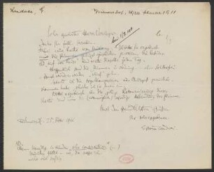 Brief an B. Schott's Söhne : 25.02.1911