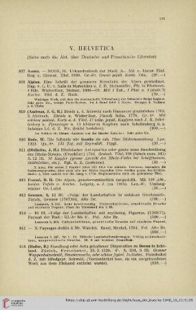 V. Helvetica (Nr. 807- 825)